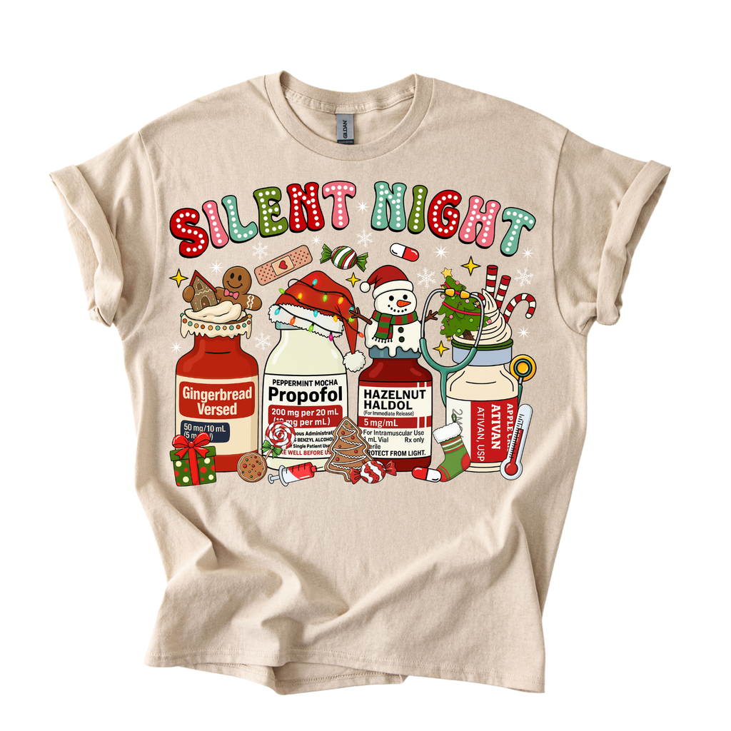 Silent Night Holiday Nurse Shirt