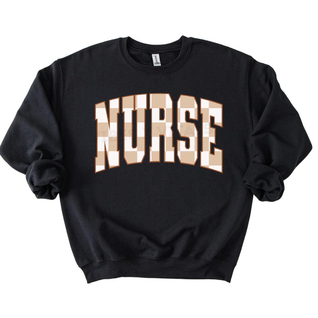 Checkered Nurse Crewneck